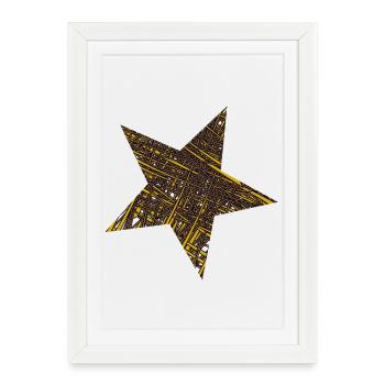ETOILE. ETOILES. STAR. ETOILES. FÊTE. ANNIVERSAIRE - Affiche encadrée (27 × 37 cm) - blanc - Devant