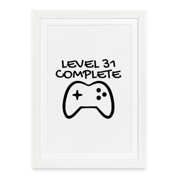 31e anniversaire - Gamer 31 - 31 ans cadeau - Affiche encadrée (27 × 37 cm) - blanc - Devant