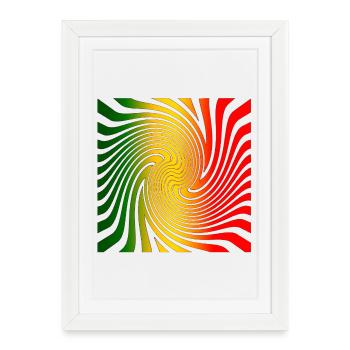 Design en spirale psychédélique aux couleurs de l’arc-en-ciel - Affiche encadrée (27 × 37 cm) - blanc - Devant