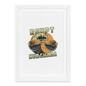 Design Hurghada Egypte - Affiche encadrée (27 × 37 cm) - blanc - Devant