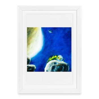 Mondam ant or ameisonaut in the starry night - Framed poster (27 × 37 cm) - white - Front