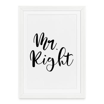 M. Right la droite et un seul - Affiche encadrée (27 × 37 cm) - blanc - Devant