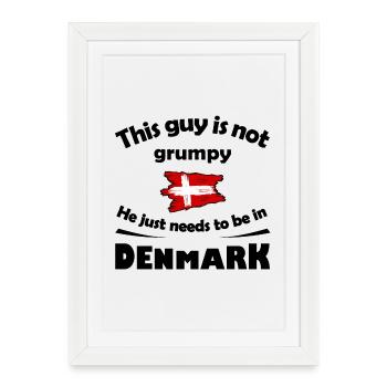 Denmark - Framed poster (27 × 37 cm) - white - Front