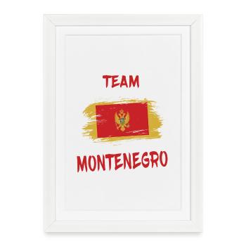 Drapeaux Team Montenegro design/idée cadeau - Affiche encadrée (27 × 37 cm) - blanc - Devant