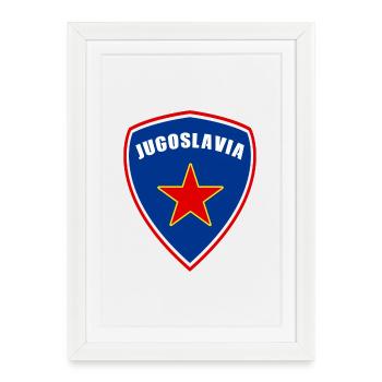 Drapeaux des armoiries de la Yougoslavie - Affiche encadrée (27 × 37 cm) - blanc - Devant