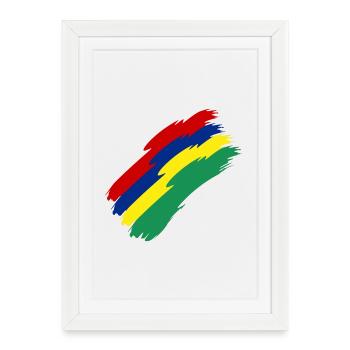 Couleurs du drapeau de l’île Maurice - Affiche encadrée (27 × 37 cm) - blanc - Devant