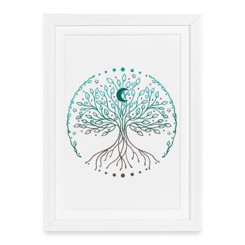 Yggdrasil Weltenesche Tree of Life - Framed poster (27 × 37 cm) - white - Front