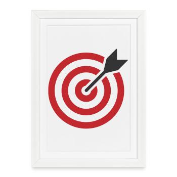 Cible Bullseye Arrow - Affiche encadrée (27 × 37 cm) - blanc - Devant