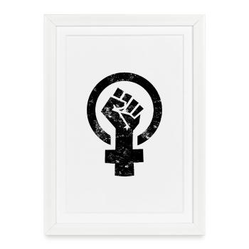 Symbole de Vénus du pouvoir des femmes - Affiche encadrée (27 × 37 cm) - blanc - Devant