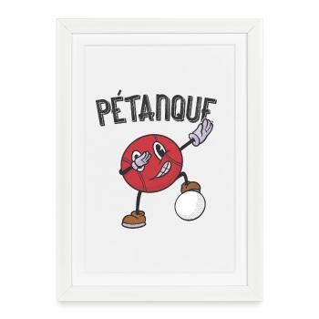 Tenue de pétanque boule pour boule bouler - Affiche encadrée (27 × 37 cm) - blanc - Devant