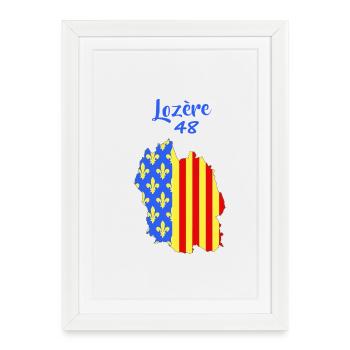 Lozère - Affiche encadrée (27 × 37 cm) - blanc - Devant