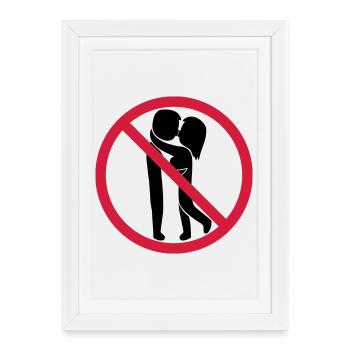 Signe interdit de baiser - Affiche encadrée (27 × 37 cm) - blanc - Devant