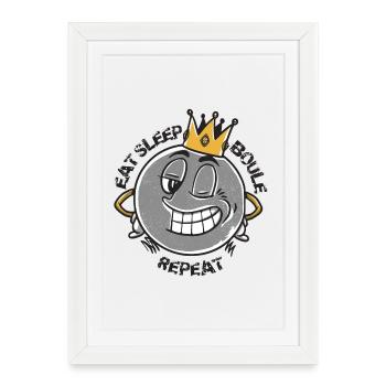 Boules de boules pour bouler et pétanque king boulen - Affiche encadrée (27 × 37 cm) - blanc - Devant