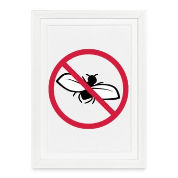 Bouclier interdit de mouche - Affiche encadrée (27 × 37 cm) - blanc - Devant