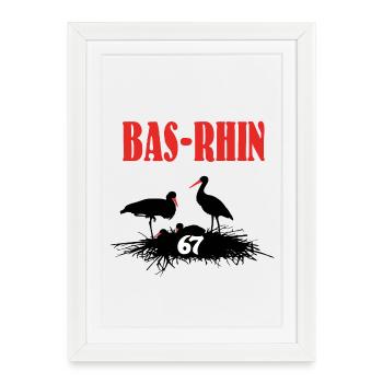 Bas-Rhin - Affiche encadrée (27 × 37 cm) - blanc - Devant
