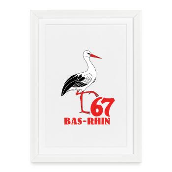 Bas-Rhin - Affiche encadrée (27 × 37 cm) - blanc - Devant
