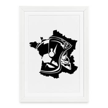 casque sp carte - Affiche encadrée (27 × 37 cm) - blanc - Devant