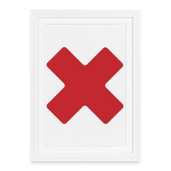 Crimson X Geometric Tee - Framed poster (27 × 37 cm) - white - Front