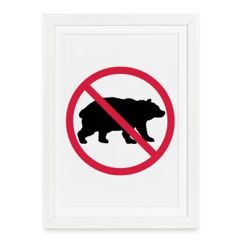 Bouclier interdit d’ours - Affiche encadrée (27 × 37 cm) - blanc - Devant