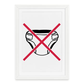 Bouclier pas de couche - Affiche encadrée (27 × 37 cm) - blanc - Devant