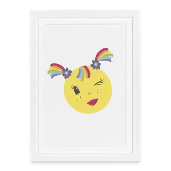 Powergirly - Gerahmtes Poster (27 × 37 cm) - Weiß - Vorne