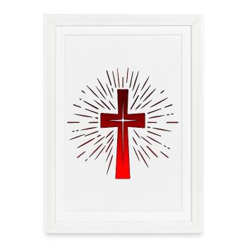 Christian Cross - Christian Faith - CHURCH - Framed poster (27 × 37 cm) - white - Front