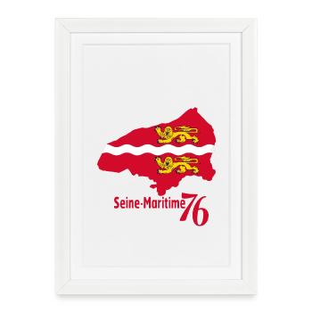 Seine maritime - Affiche encadrée (27 × 37 cm) - blanc - Devant