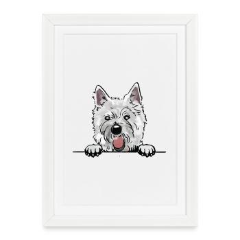 Westie Dog for Peeking Dog Lovers - Framed poster (27 × 37 cm) - white - Front