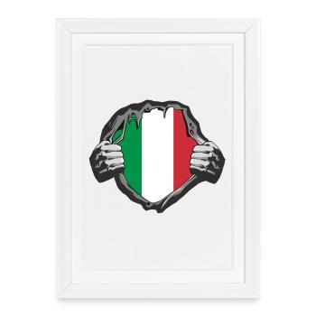 Design poitrine Italie - Affiche encadrée (27 × 37 cm) - blanc - Devant