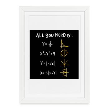 All You Need Is: Math Icons - Framed poster (27 × 37 cm) - white - Front