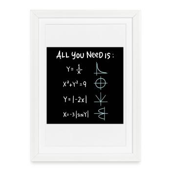 Tout ce dont vous avez besoin, ce sont des symboles mathématiques - Affiche encadrée (27 × 37 cm) - blanc - Devant