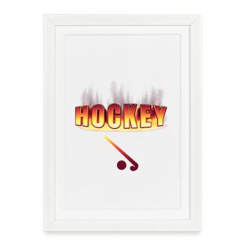 design hockey - Affiche encadrée (27 × 37 cm) - blanc - Devant
