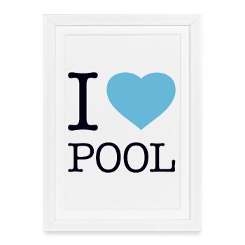 J’ADORE LA PISCINE - Affiche encadrée (27 × 37 cm) - blanc - Devant