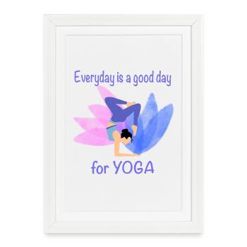 Yoga - Affiche encadrée (27 × 37 cm) - blanc - Devant