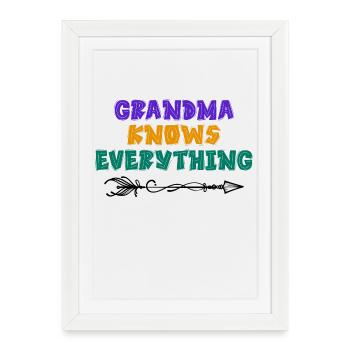 Vieille femme Cool Déclaration Grand-mère Grand-mère Senior - Affiche encadrée (27 × 37 cm) - blanc - Devant