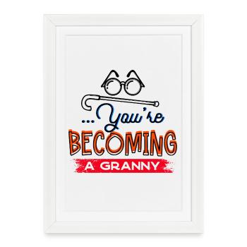 Glasses Visual impairment Grandmother Statement Grandma - Framed poster (27 × 37 cm) - white - Front