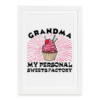 Cool Humoristique Grand-mère Déclaration Grand-mère Petit-enfant - Affiche encadrée (27 × 37 cm) - blanc - Devant