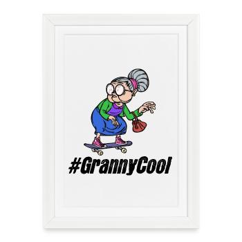 Grand-mère cool Grand-mère disant des lunettes de vieille femme - Affiche encadrée (27 × 37 cm) - blanc - Devant