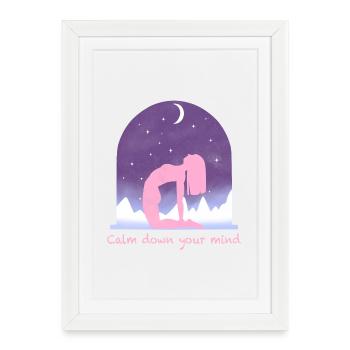 Yoga - Affiche encadrée (27 × 37 cm) - blanc - Devant