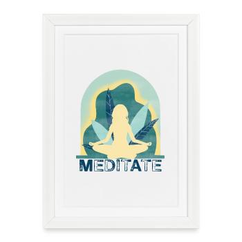 Yoga - Affiche encadrée (27 × 37 cm) - blanc - Devant