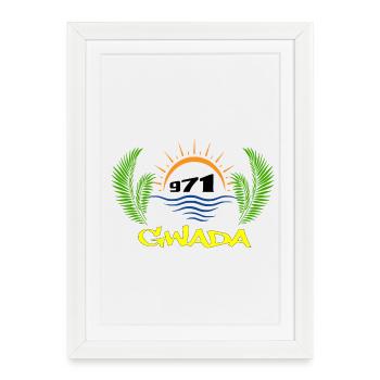 Guadeloupe - Affiche encadrée (27 × 37 cm) - blanc - Devant
