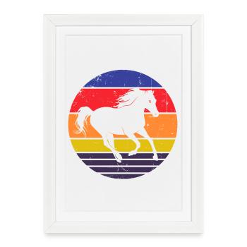 Icelandic Horses Horse Love Gallop Horses Riding - Framed poster (27 × 37 cm) - white - Front
