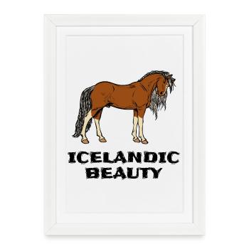Horse Love Horses Statement Icelandic Horses Icelandic - Framed poster (27 × 37 cm) - white - Front
