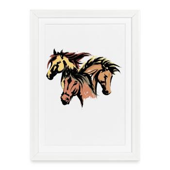 Horses Stallion Icelandic Horses Horse Love Icelanders - Framed poster (27 × 37 cm) - white - Front