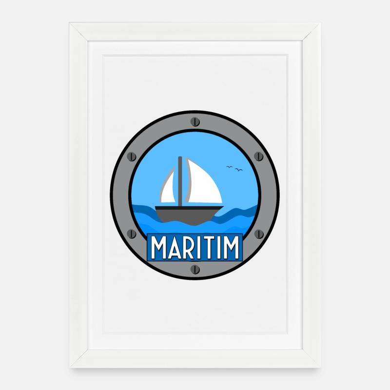 Maritim - Gerahmtes Poster (27 × 37 cm) - Weiß