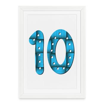 Numéro 10 - TEN - 10ème anniversaire - Affiche encadrée (27 × 37 cm) - blanc - Devant