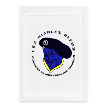 Devises Chasseurs Alpins - Diables Bleus - Armée - Affiche encadrée (27 × 37 cm) - blanc - Devant