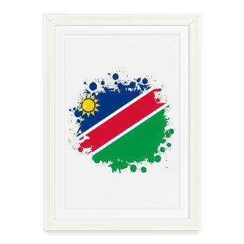 Drapeaux de Namibie design blob - Affiche encadrée (27 × 37 cm) - blanc - Devant