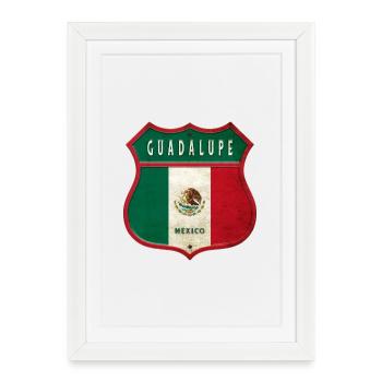 Écusson Guadalupe Mexico - Affiche encadrée (27 × 37 cm) - blanc - Devant