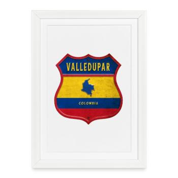 Écusson Valledupar Colombia - Affiche encadrée (27 × 37 cm) - blanc - Devant